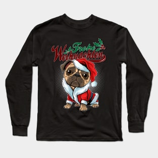 Frohe Weihnachten sweet pug Long Sleeve T-Shirt